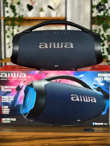 AIWA BOOMBOX PLUS LED NOVA LACRADA 1 ANO DE GARANTIA