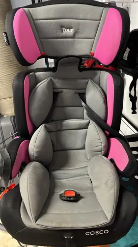 Cadeirinha Infantil para Carro Cosco Tour - Rosa/Cinza