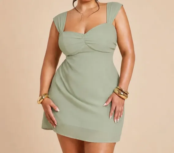 Vestido Plus size Verde 2XL Shein