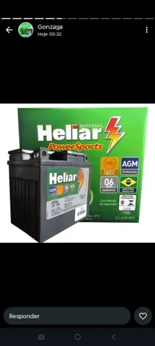 Bateria Heliar com preços de distribuidora para Titan fan Bros xre 300 Twister 250 300