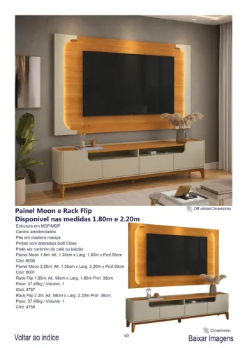 Painel Moon e rack Flip 2.2 $1.785,00