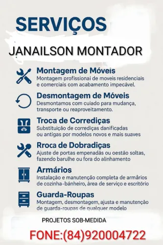 Prestador de serviço/MONTADOR 
