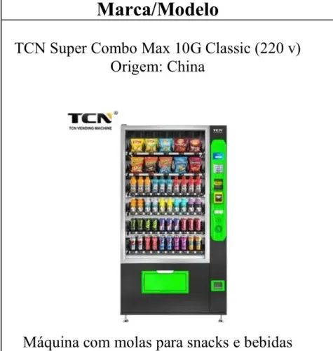 Máquina de bebidas 24 horas sem funcionário