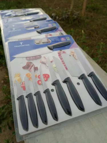 Conjunto De Facas Cozinha E Churrasco 9 Peças - Oportunidade (Na Caixa)