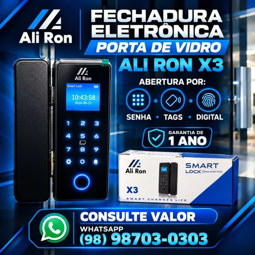 Fechadura eletrônica porta de vidro
