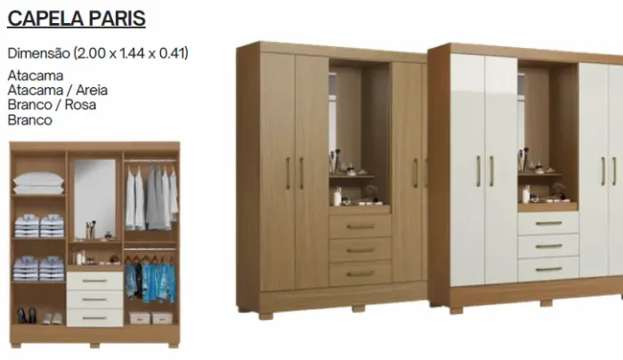 Guarda Roupa Capela Paris Novo