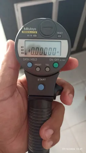 Conjunto comparador mitutoyo digital e transferidor de grau