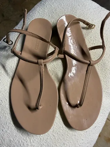 Sandália Arezzo Nude Original Rasteira Elegante Minimalista Tam 34