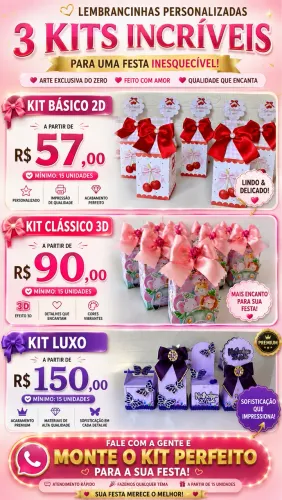 Kit festa papelaria personalizada chama no WhatsApp
