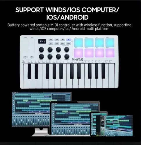 Teclado Midi smk25 caixa com cabo