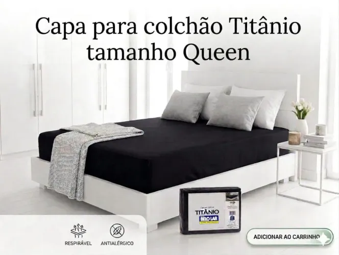 Capa para Colchão Queen cor Preta