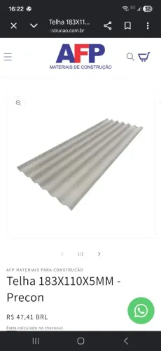 Telha de amianto 183x110