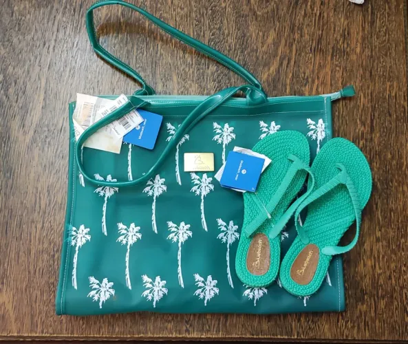 Kit Bolsa Feminina + Chinelo Nº 36 Novo com Etiqueta | Nunca Usado