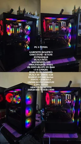 PC GAMER XEON E5 2666 + RX 580 4GB + 24 GB RAM
