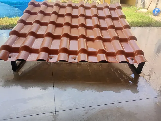 Telhado fácil para proteção de porta, 1 metro por1 metro, armação de ferro.