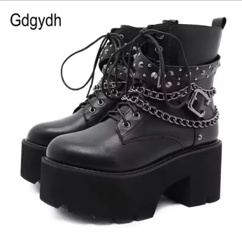 bota coturno feminina preta