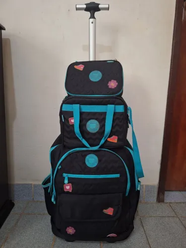 Kit mochila escolar com rodinhas luluca