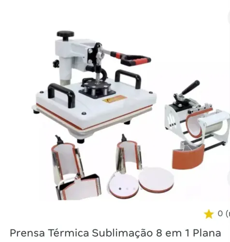 Prensa térmica 8x1 na caixa