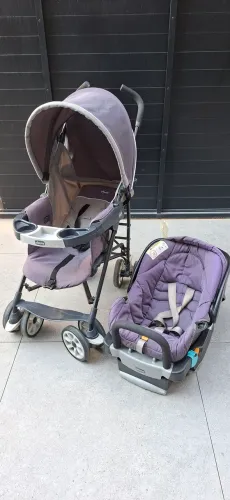 Carrinho+bebê conforto+base CHICCO
