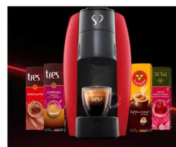 Cafeteira LOV 3 Corações Vermelha 220V