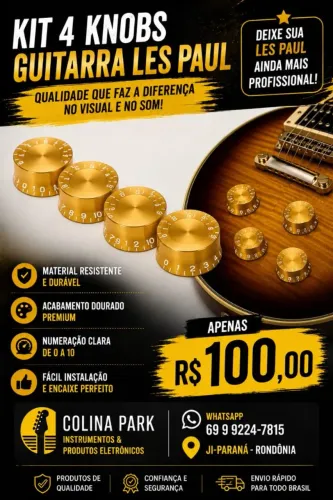 Knobs Dourados Guitarra Les Paul