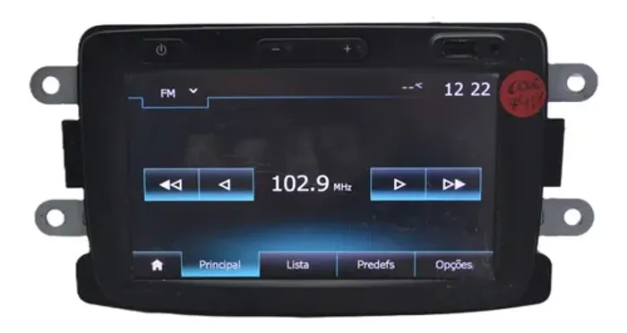 Tela Radio Multimidia Original Sandero Logan Kwid Preto