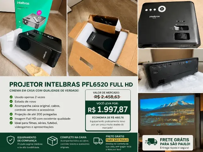Projetor P Fl 6520 - Excelente Estado (Ideal para Cinema em Casa e Apresentações)