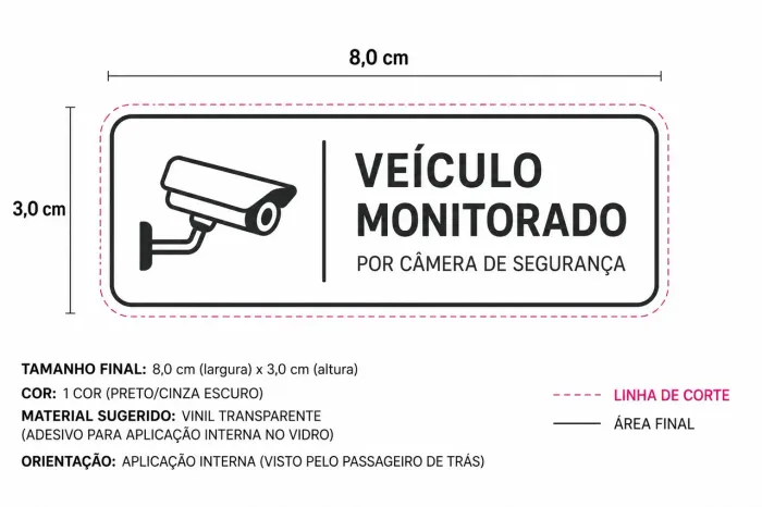 Placa de informação interna Uber 99 App 