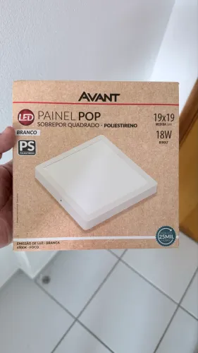 10x Painel LED Avant Sobrepor Quadrado 18W Branco Frio - Novos na Caixa!