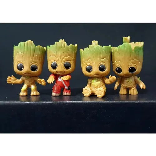 4 miniaturas chaveiros baby groot