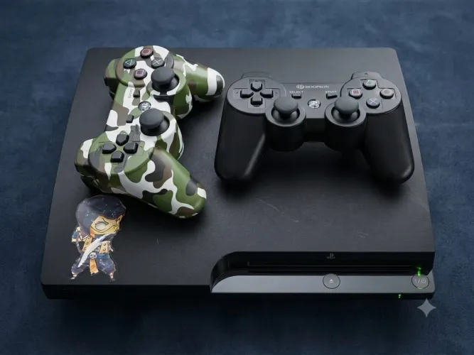 Ps3 com 2 controle e 3 jogos