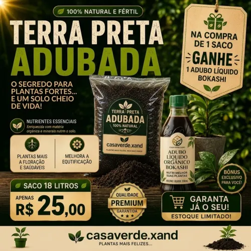 Terra adubada para plantas