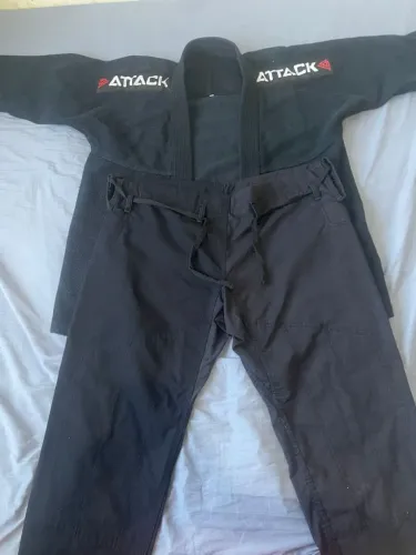 Kimono BJJ trançado adulto A1 ATTACK preto