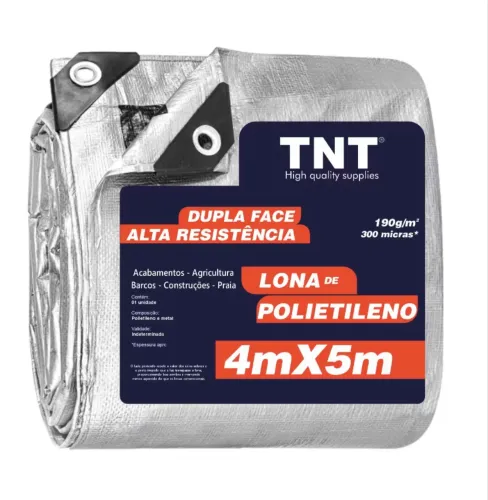 Lona 4x5 EXTRA FORTE 300 Micras Ilhós Reforçado Dupla Face TNT