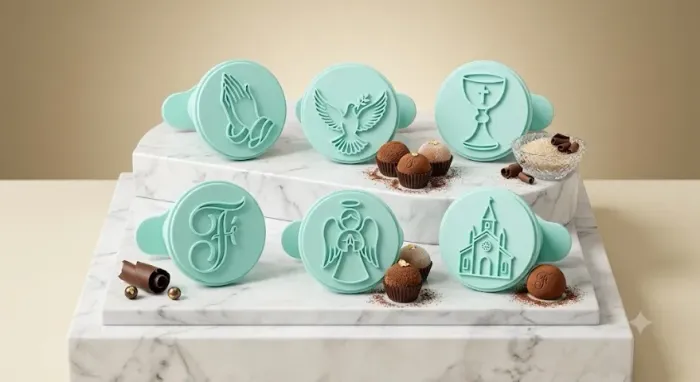 Carimbos para Doces Tema Religioso - Carimbo Brigadeiro Lembrancinhas Batizado Comunhão