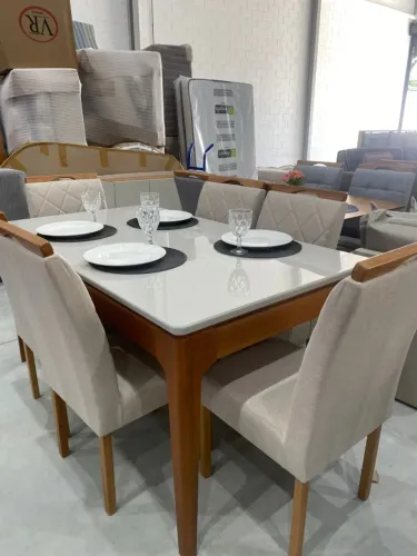 MESA DE JANTAR COM 6 CADEIRAS EMBALADO