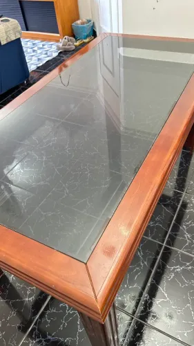 Mesa de Jantar Diana Marabraz com Tampo de Vidro