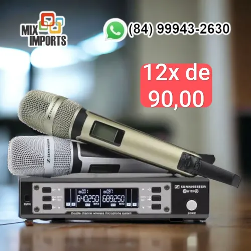 Microfone sem fio duplo Sennheiser profissional (novo)