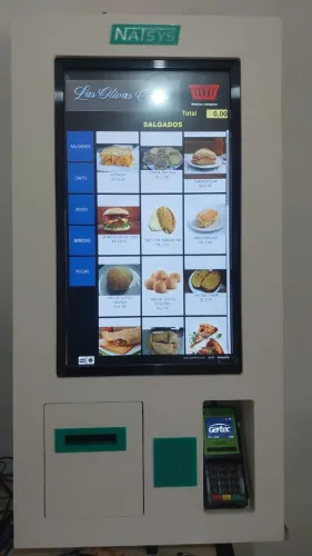 Totem de Auto atendimento com tela touch e software.