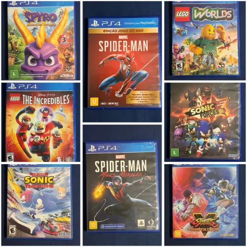 Jogos de PS4 Originais Usados | Spider-Man, LEGO, Sonic e Street Fighter