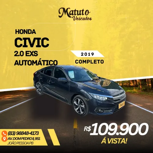 Honda Civic Sedan EXL 2.0 Flex 16V Aut.4p 2019