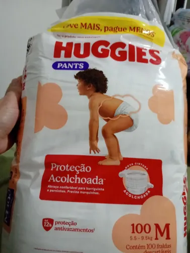 2 Pacotes de Fraldas Huggies Pants Tamanho M 100 un