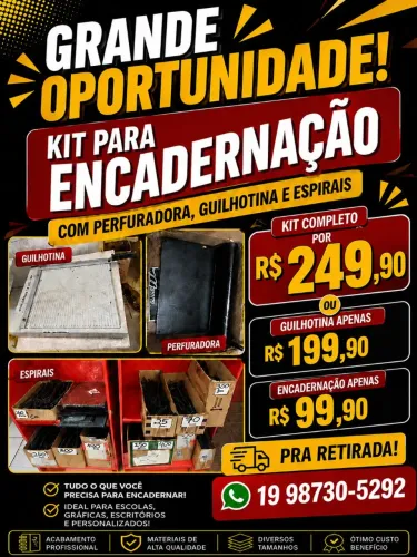 Kit encadernação guilhotina perfuradora e espiral