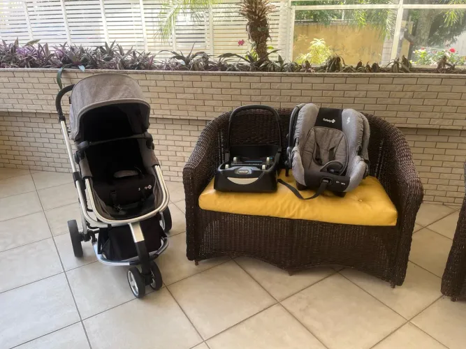 Carrinho de bebê safety first - completo ( carrinho, Moisés e bebê conforto) muito novo