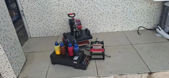 Prensa completa de Sublimação + Impressora + Materiais