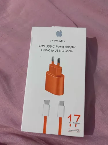 Carregador Turbo 40W USB-C com Cabo Tipo C 1M, Carregamento Rápido para iPhone 15/16