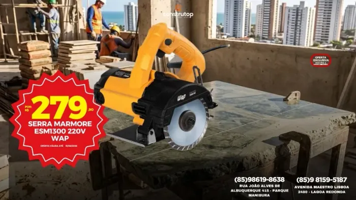 Serra Mármore WAP ESM1300 1300W 220V - Nova/Lacrada - R$ 279,90