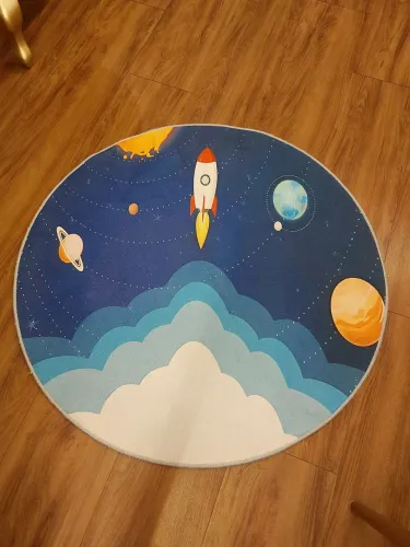Tapete Redondo para Quarto Infantil - Coleção Astronauta