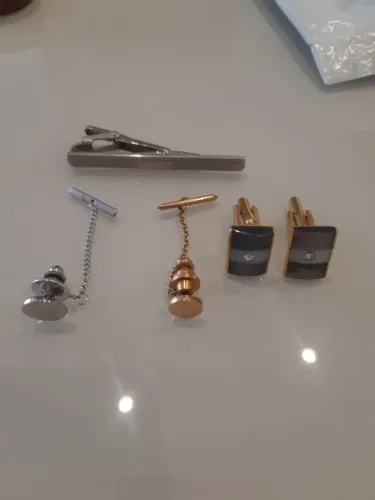 prendedor de gravata e abotoadura Vintage