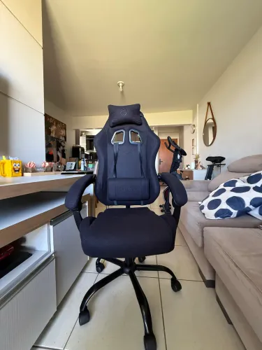 Cadeira Gamer Husky Storm 100, Até 120kg, Almofadas, Reclinável 135º, Tecido, Preta